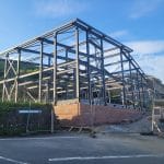 External steel frame erected - June 2024